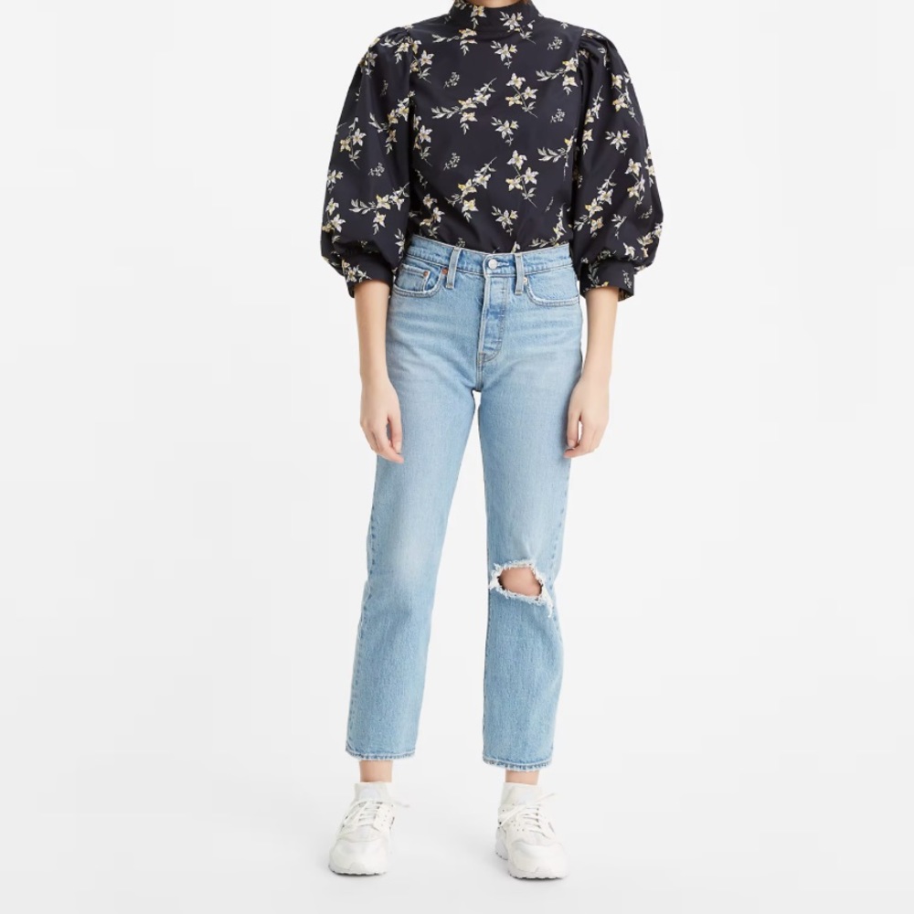 Levi's Wedgie Straight Fit High Rise Distressed Jeans